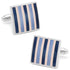 Pink and Navy Striped Square Cufflinks by Cufflinks.com