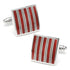 Red and Gray Striped Square Cufflinks by Cufflinks.com