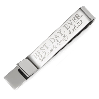Best Day Ever Engravable Tie Bar by Cufflinks.com