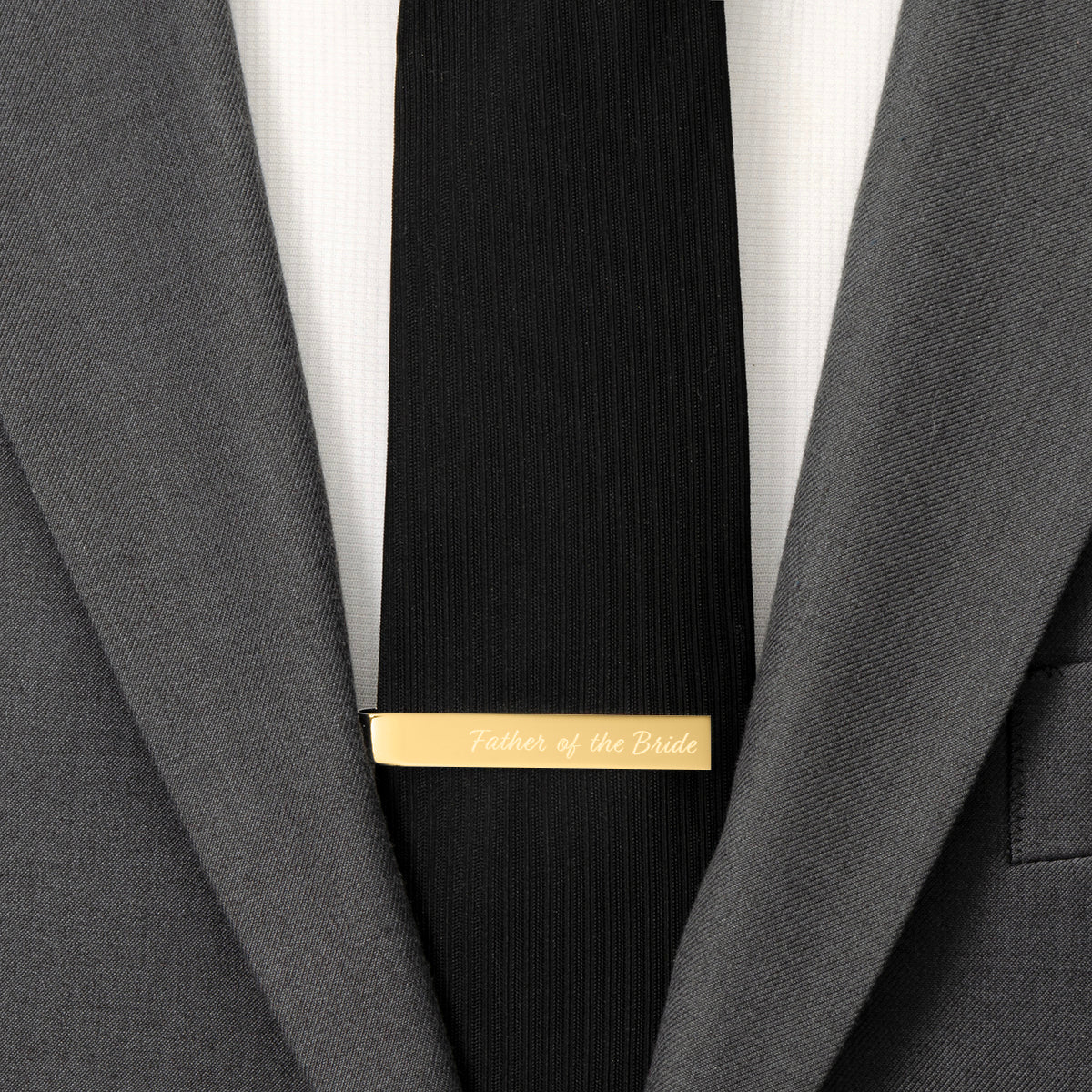 Wedding Title Engravable Gold Tie Bar by Cufflinks.com