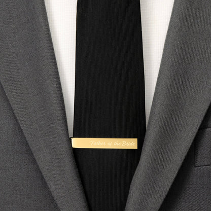 Wedding Title Engravable Gold Tie Bar by Cufflinks.com