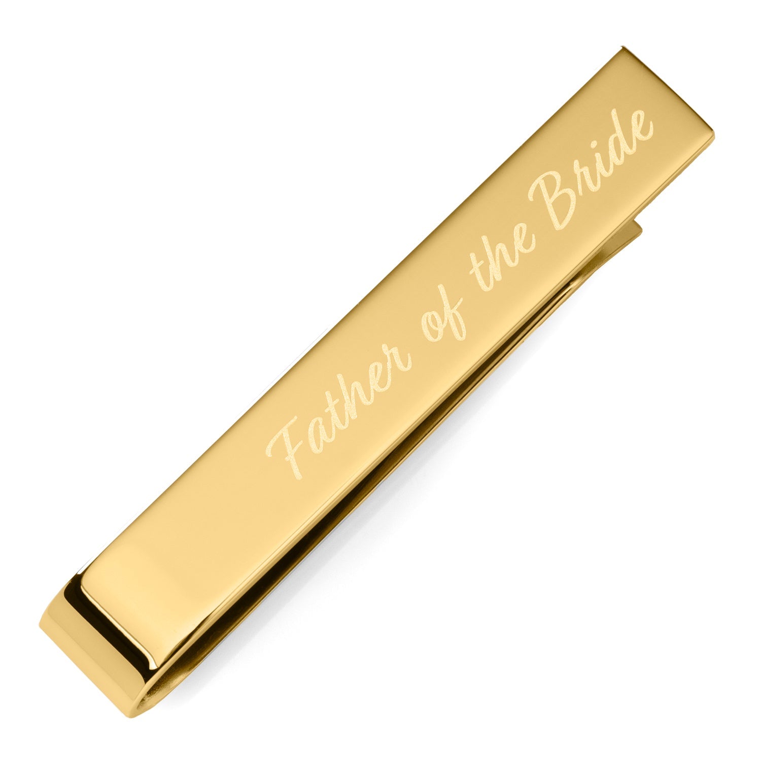 Wedding Title Engravable Gold Tie Bar by Cufflinks.com