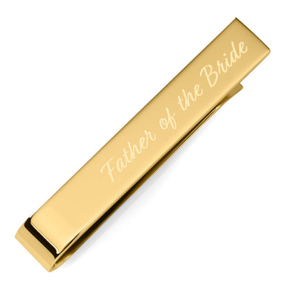 Wedding Title Engravable Gold Tie Bar by Cufflinks.com