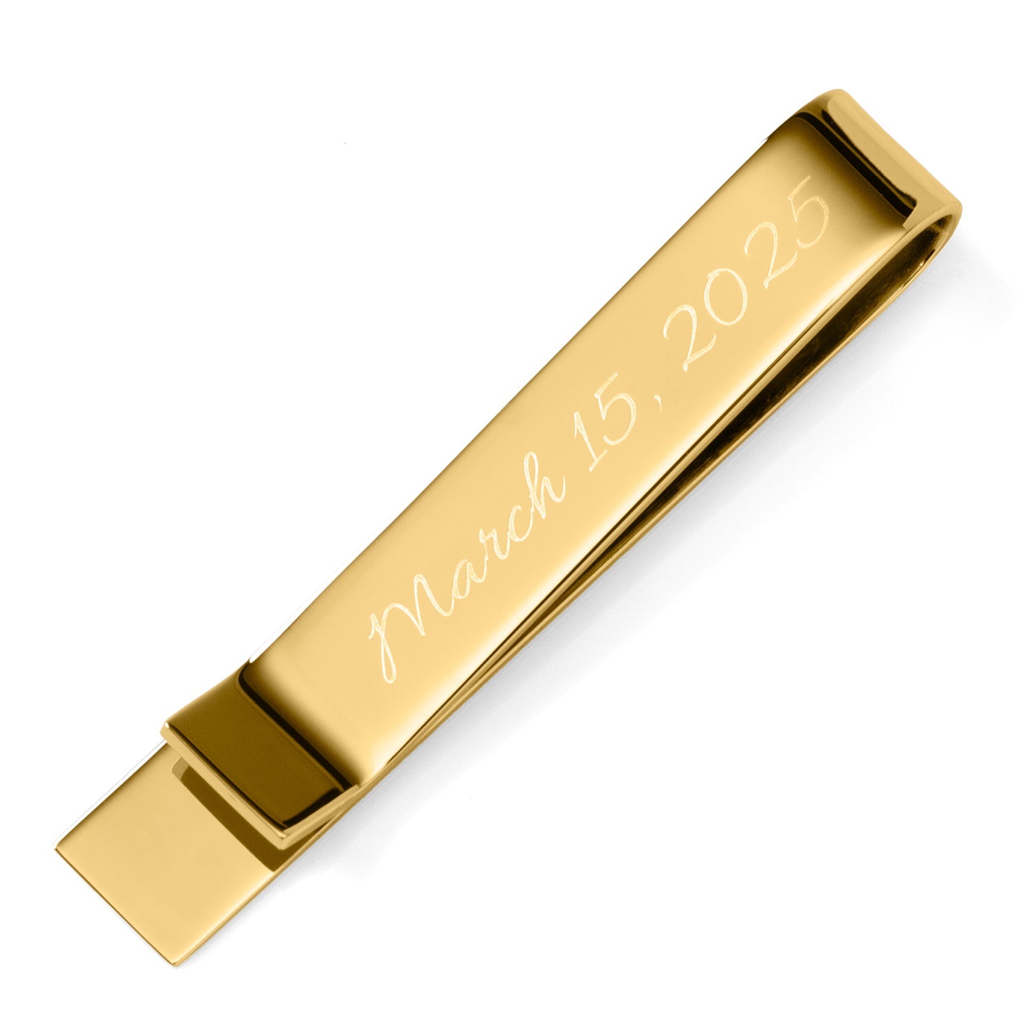 Wedding Title Engravable Gold Tie Bar by Cufflinks.com