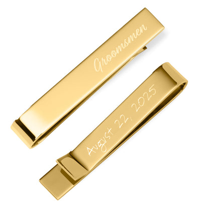 Wedding Title Engravable Gold Tie Bar by Cufflinks.com