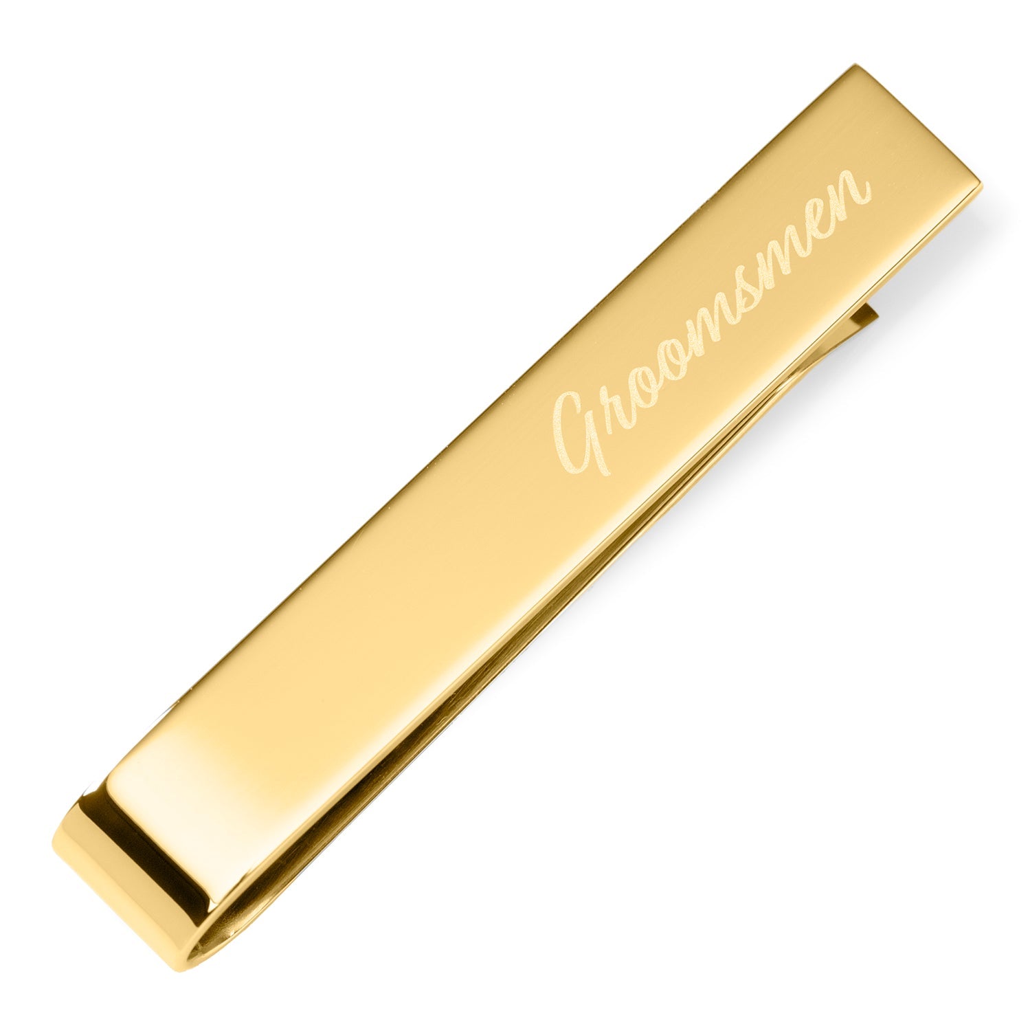 Wedding Title Engravable Gold Tie Bar by Cufflinks.com