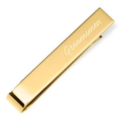 Wedding Title Engravable Gold Tie Bar by Cufflinks.com