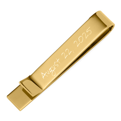 Wedding Title Engravable Gold Tie Bar by Cufflinks.com
