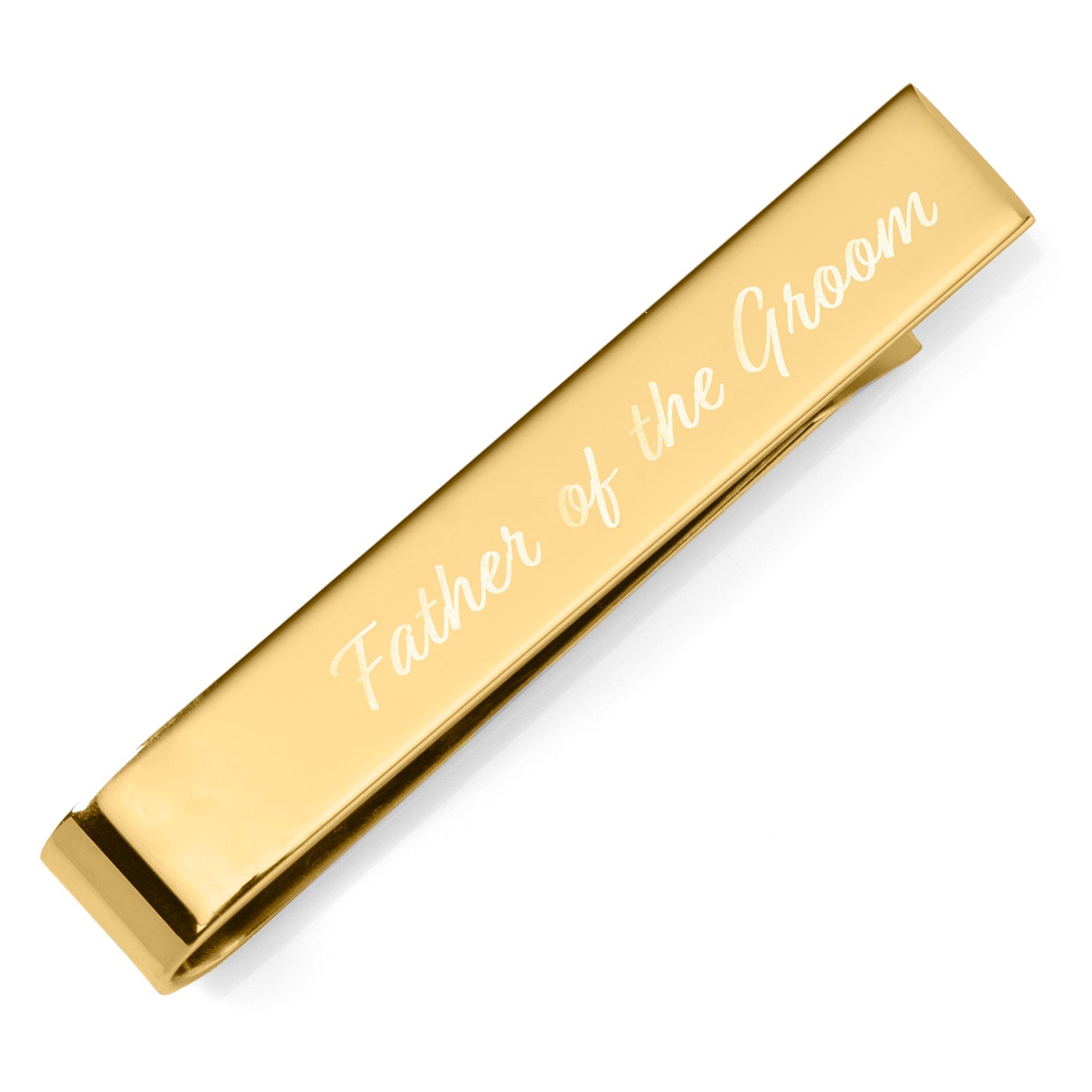 Wedding Title Engravable Gold Tie Bar by Cufflinks.com