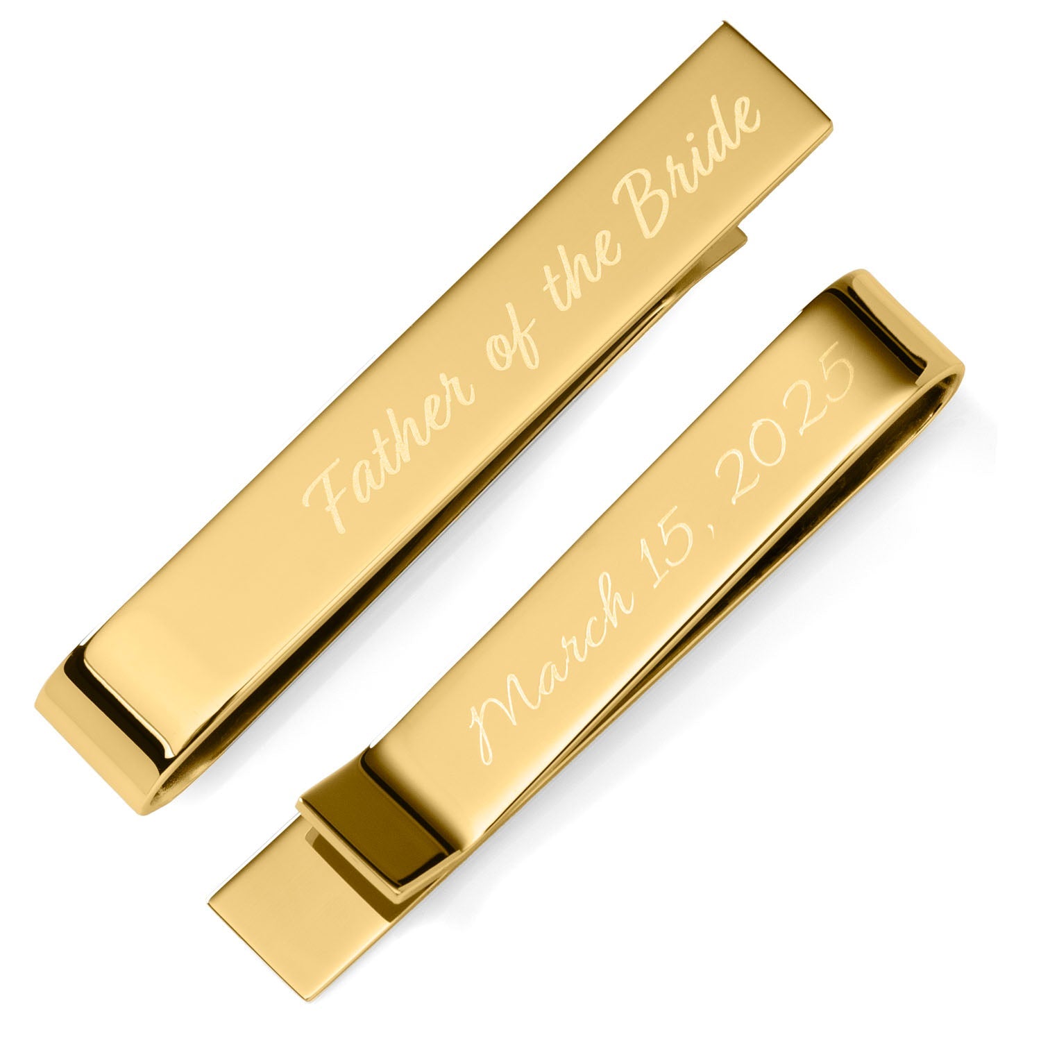 Wedding Title Engravable Gold Tie Bar by Cufflinks.com