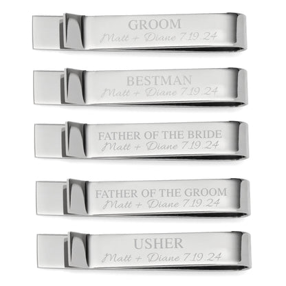 Wedding Party Engravable Tie Bar by Cufflinks.com