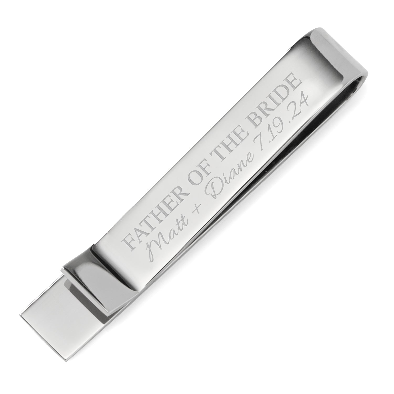 Wedding Party Engravable Tie Bar by Cufflinks.com