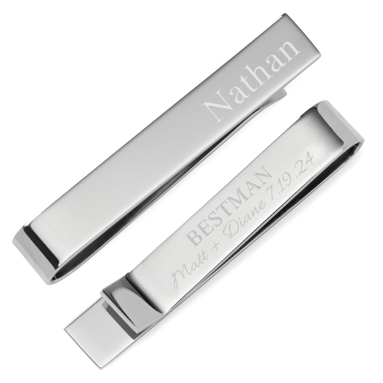 Wedding Party Engravable Tie Bar by Cufflinks.com
