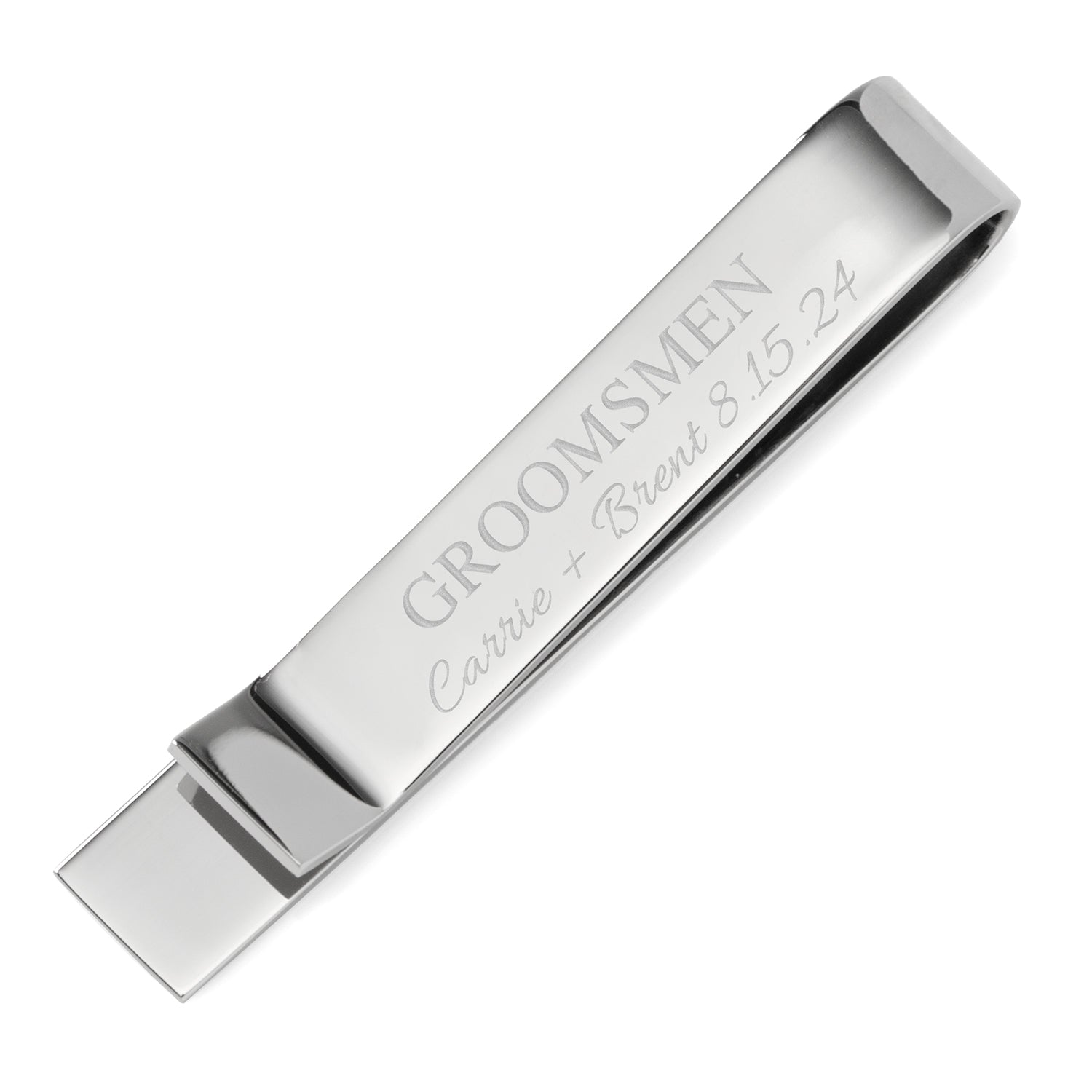 Wedding Party Engravable Tie Bar by Cufflinks.com