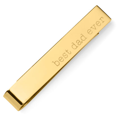 Best Dad Ever Gold Engravable Tie Bar by Cufflinks.com