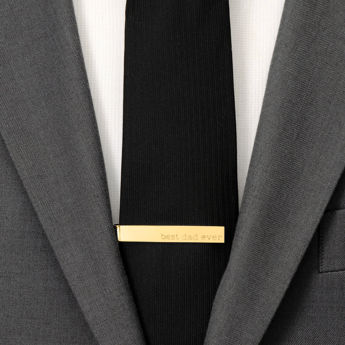 Best Dad Ever Gold Engravable Tie Bar by Cufflinks.com