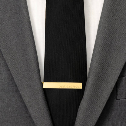 Best Dad Ever Gold Engravable Tie Bar by Cufflinks.com
