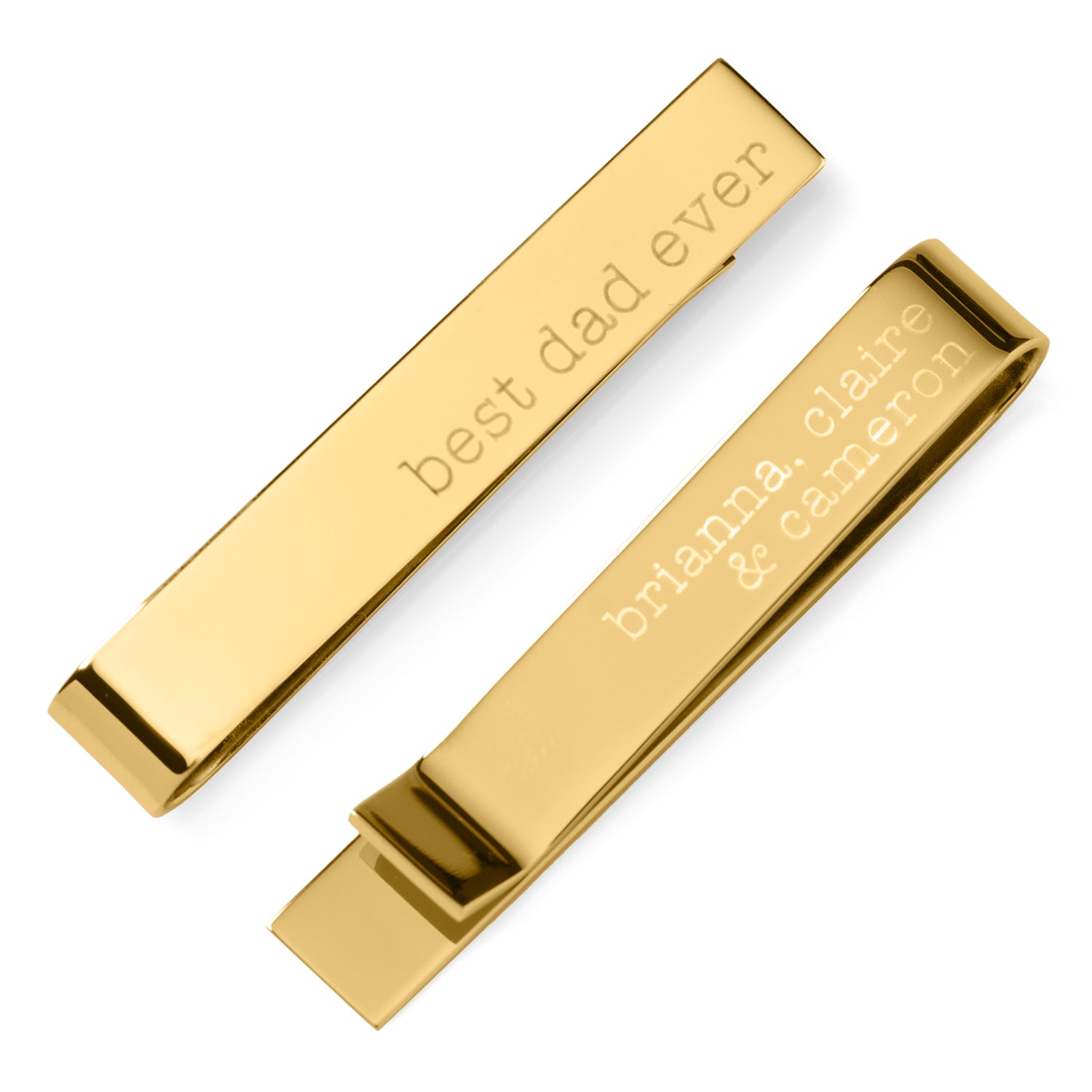 Best Dad Ever Gold Engravable Tie Bar by Cufflinks.com