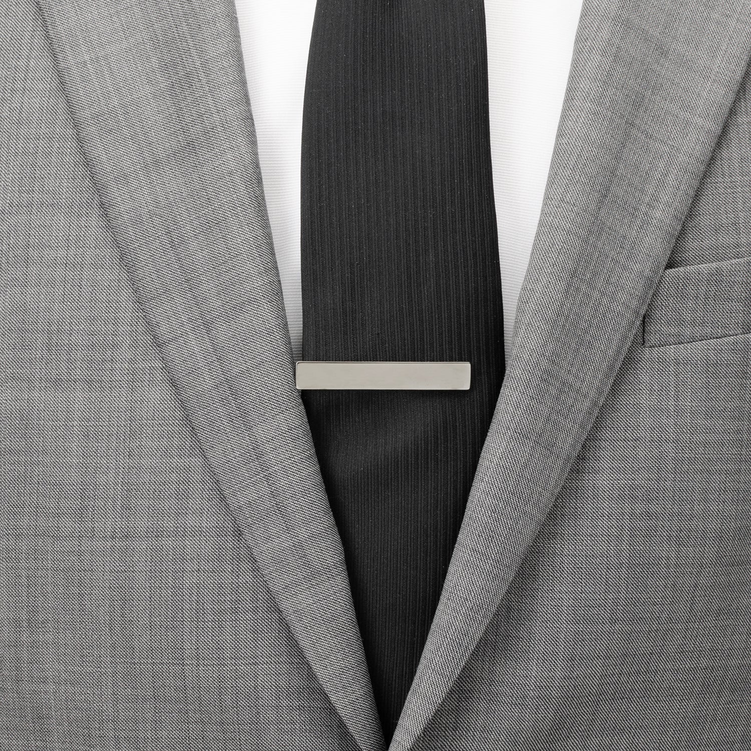 Stainless Steel Gunmetal Engravable Tie Clip by Cufflinks.com
