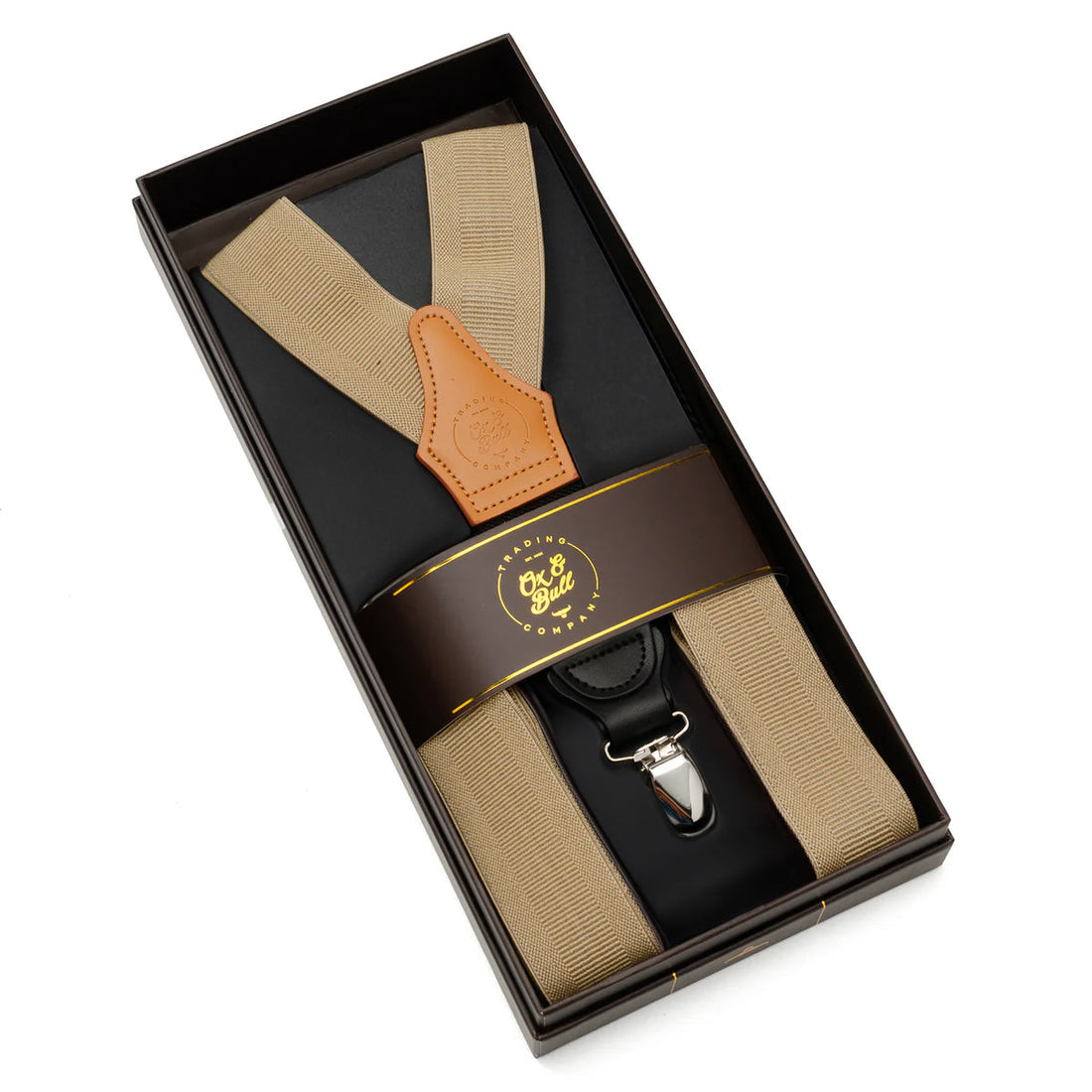 Tan Convertible Suspenders by Cufflinks.com