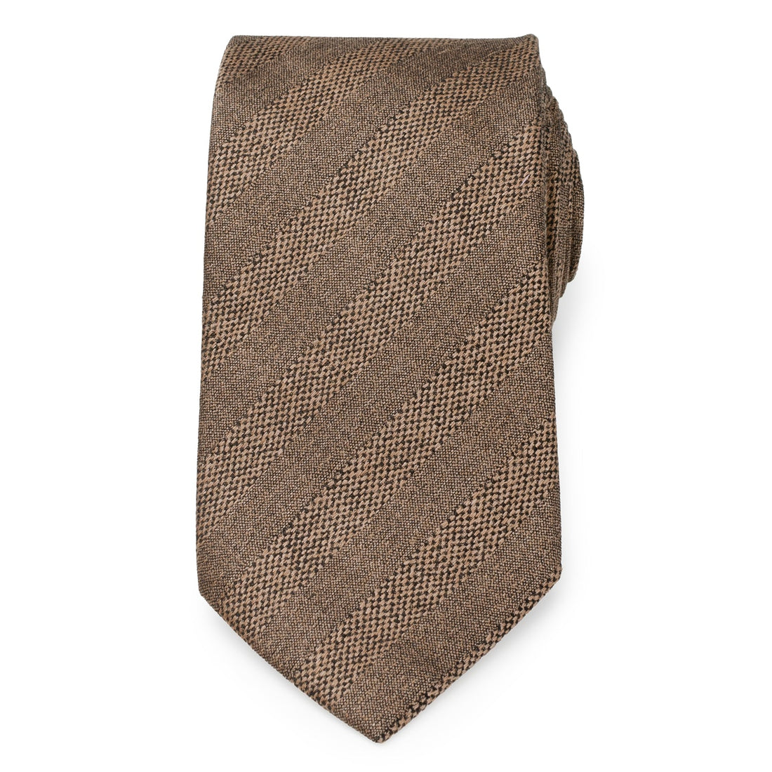 Tan Tweed Striped Linen Men&