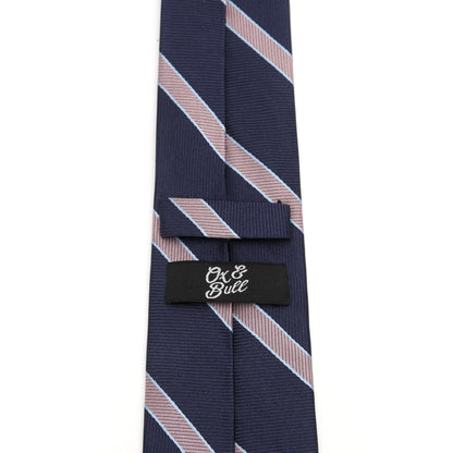 The Travis Tie (Navy Pink Stripe Men&