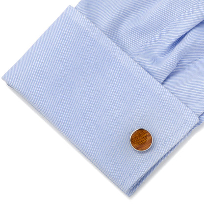 Stainless Steel Wood Cufflinks by Cufflinks.com