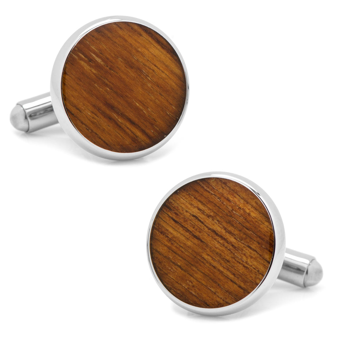 Stainless Steel Wood Cufflinks by Cufflinks.com