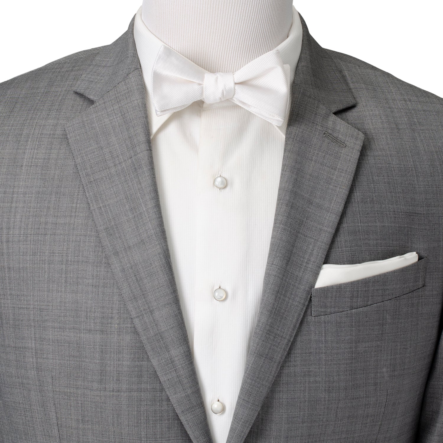 White Silk Self Bow Tie by Cufflinks.com