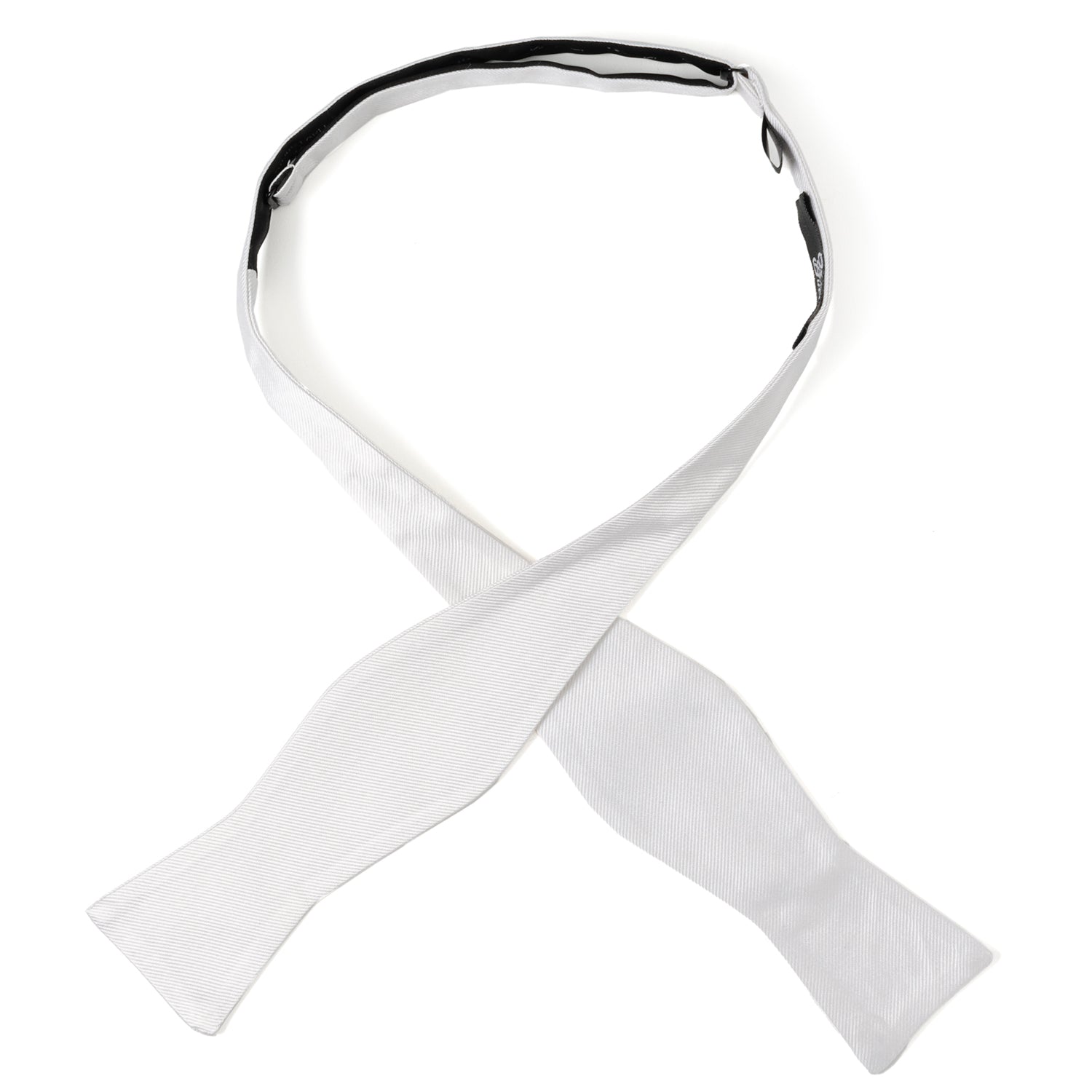 White Silk Self Bow Tie by Cufflinks.com
