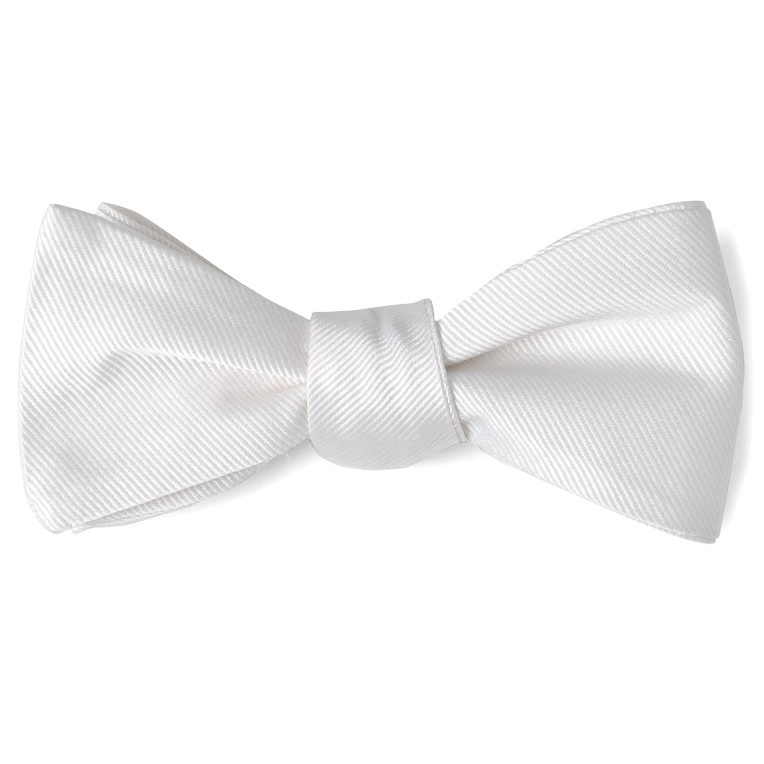 White Silk Self Bow Tie by Cufflinks.com