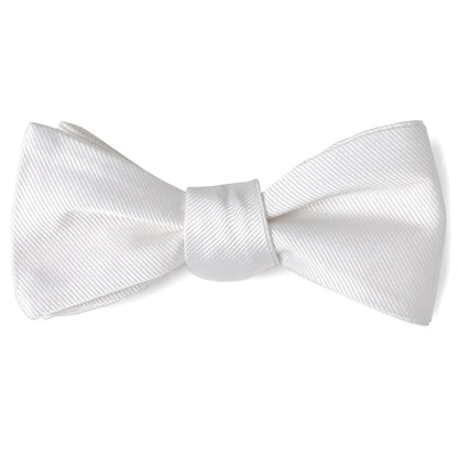 White Silk Self Bow Tie by Cufflinks.com