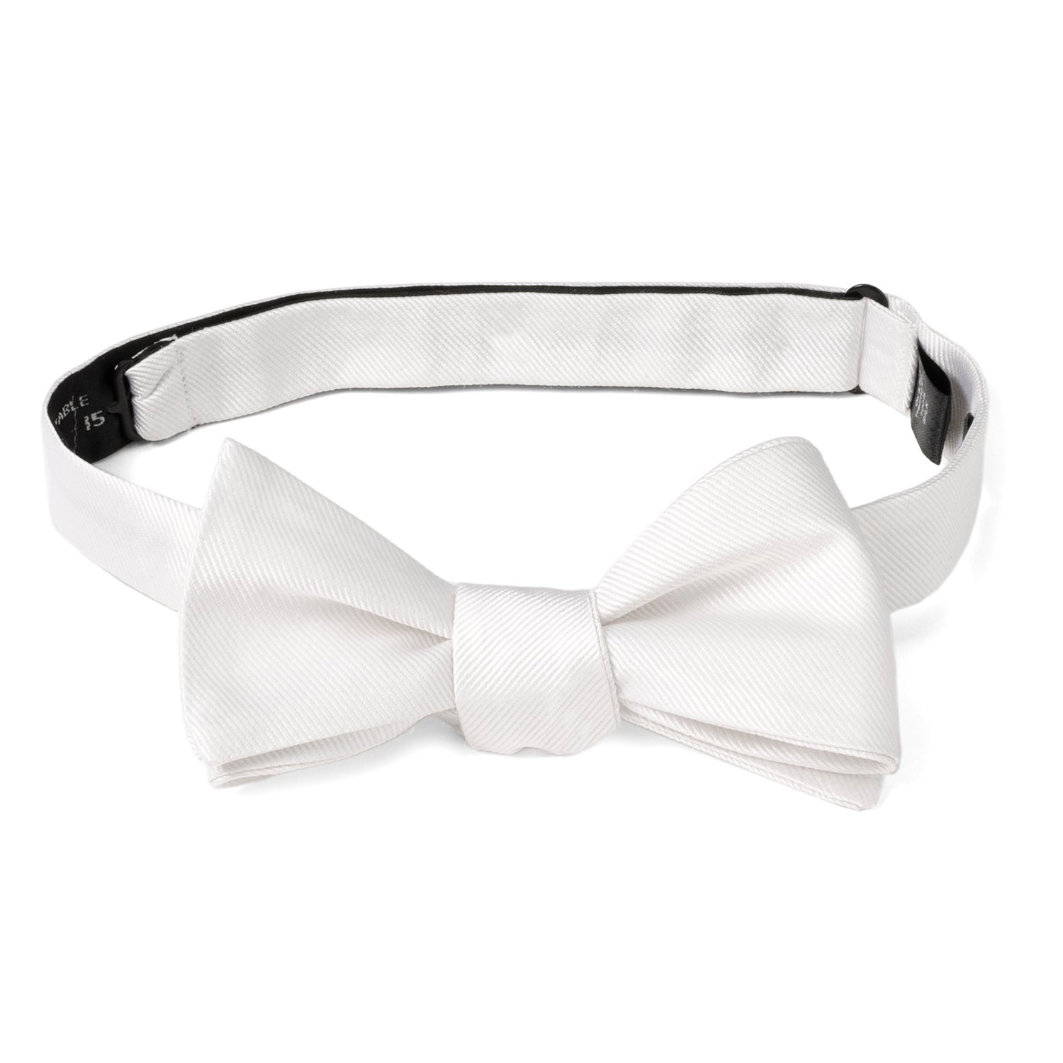 White Silk Self Bow Tie by Cufflinks.com