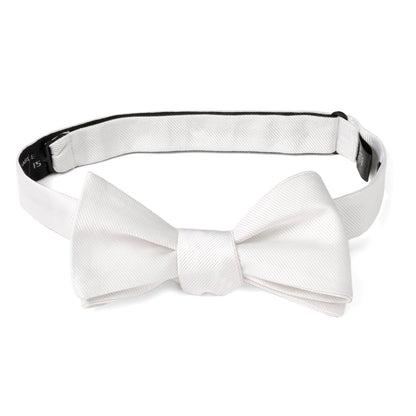 White Silk Self Bow Tie by Cufflinks.com