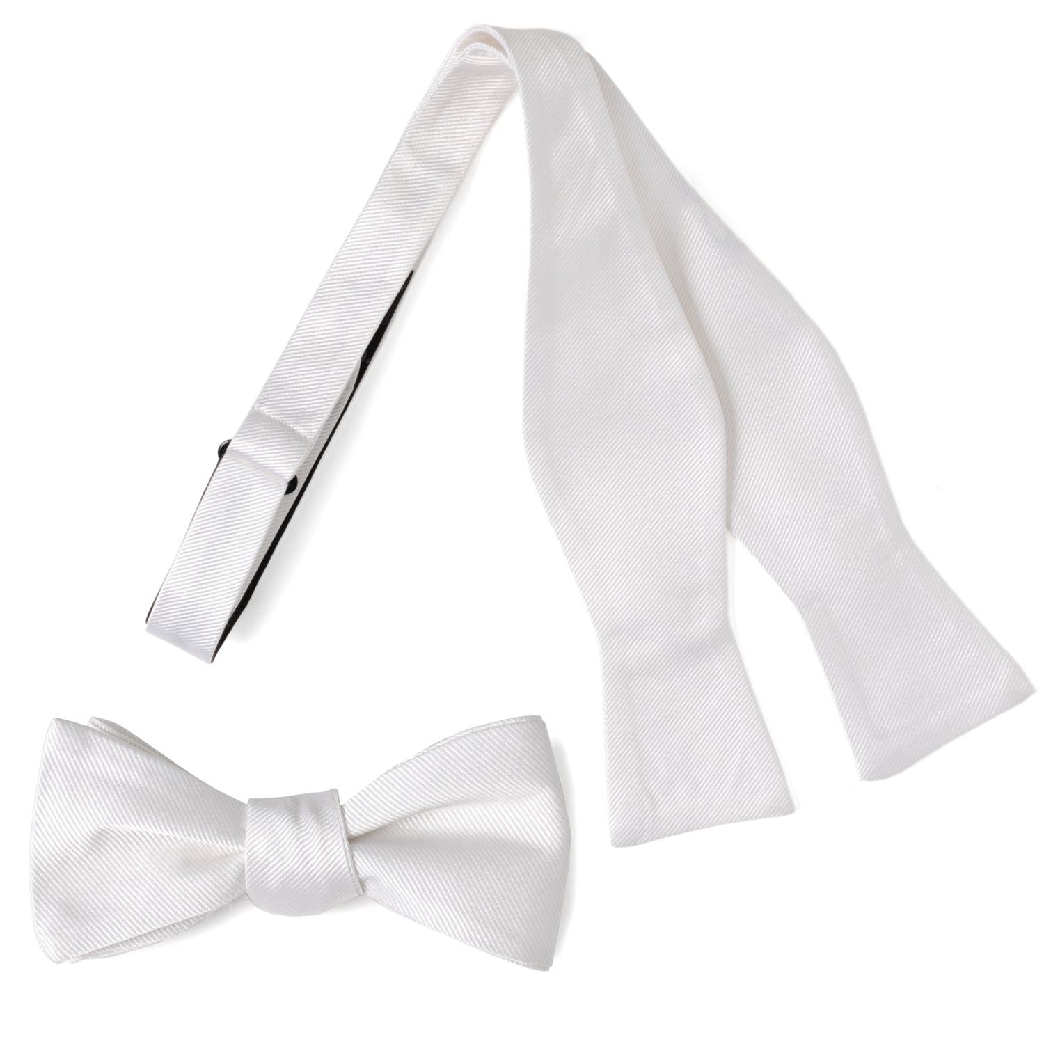 White Silk Self Bow Tie by Cufflinks.com