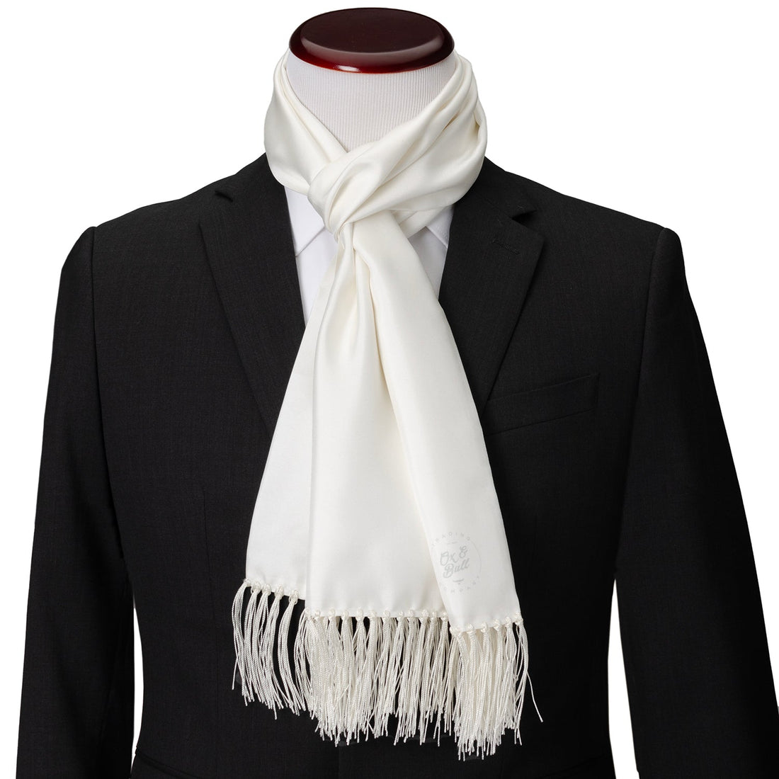 White Silk Tuxedo Scarf by Cufflinks.com