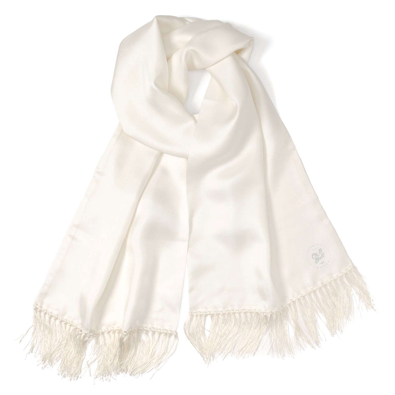 White Silk Tuxedo Scarf by Cufflinks.com