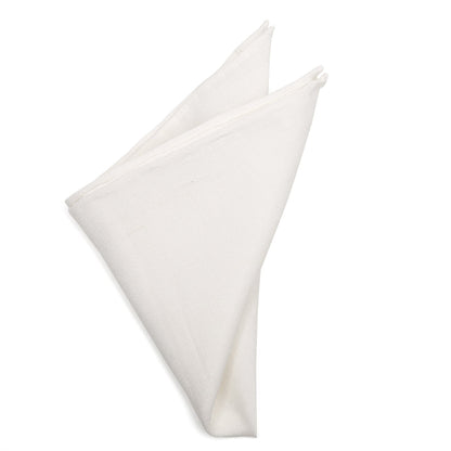 Cream Linen Pocket Square by Cufflinks.com