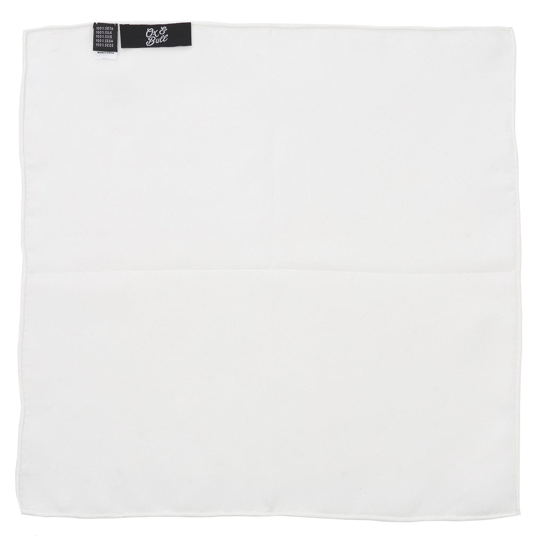 White Silk Pocket Square by Cufflinks.com