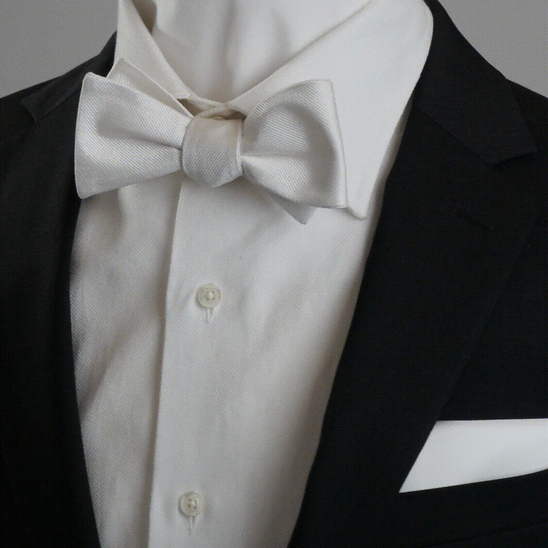 White Silk Pocket Square by Cufflinks.com