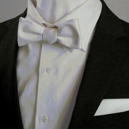 White Silk Pocket Square by Cufflinks.com