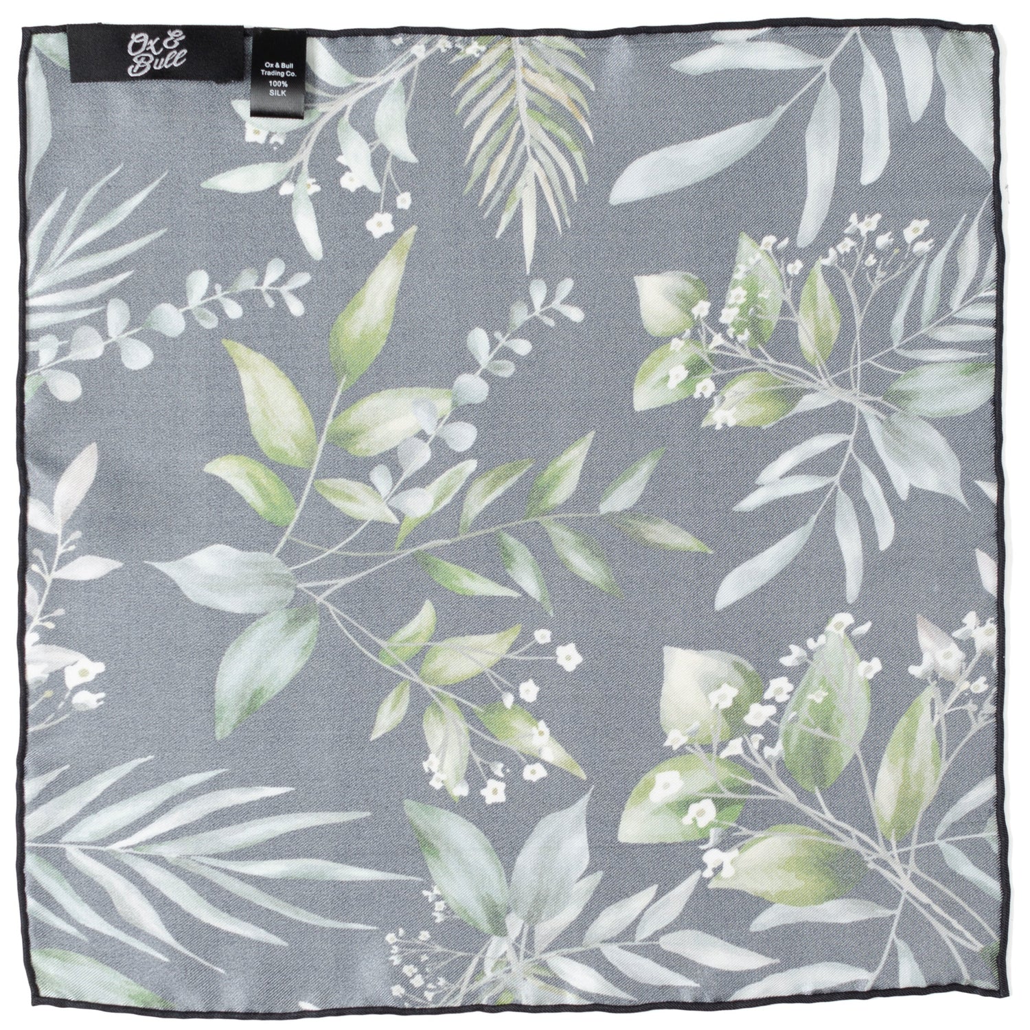 Leaf Watercolor Black Pocket Square by Cufflinks.com