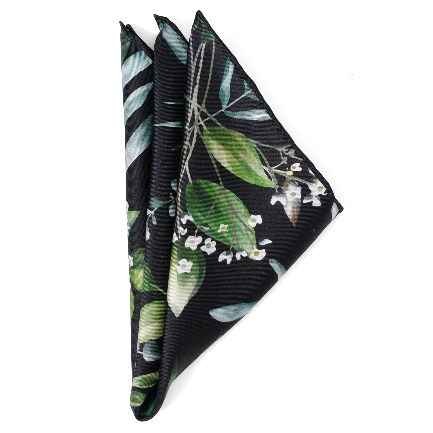 Leaf Watercolor Black Pocket Square by Cufflinks.com