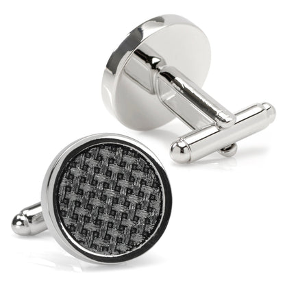 Woven Metal Black Cufflinks by Cufflinks.com