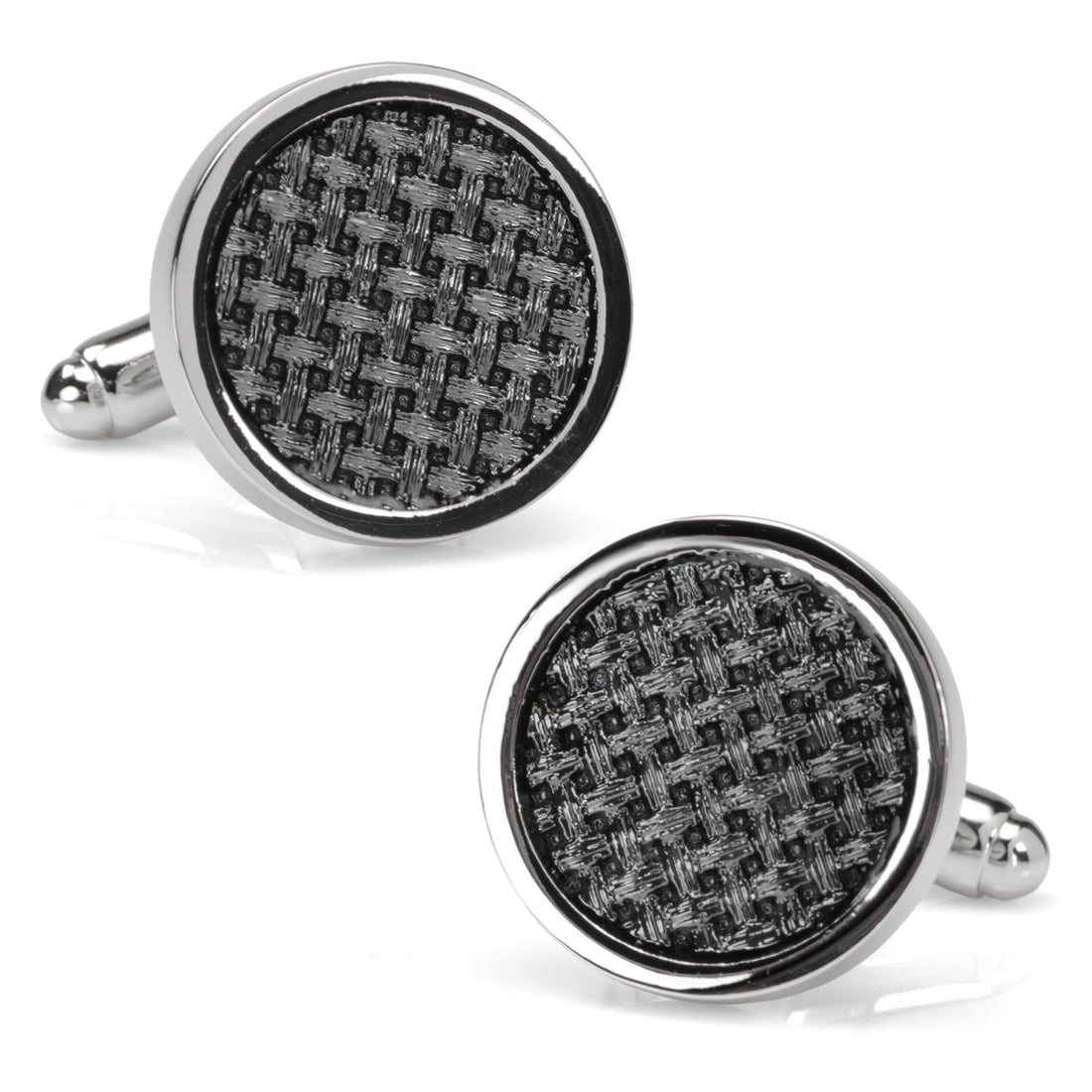 Woven Metal Black Cufflinks by Cufflinks.com