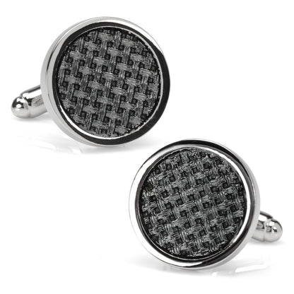 Woven Metal Black Cufflinks by Cufflinks.com