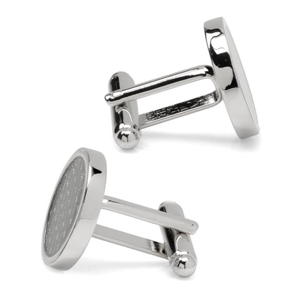 Woven Metal Silver Cufflinks by Cufflinks.com