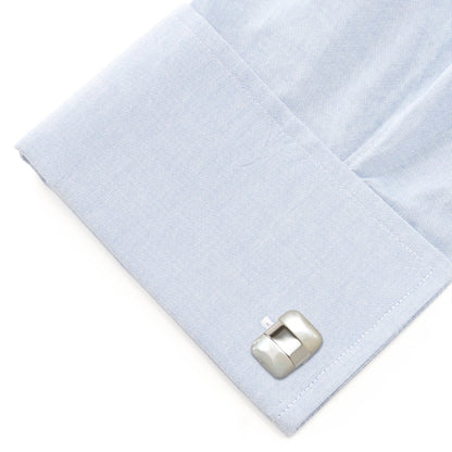 Silver Wrapped White Mother of Pearl Cufflinks by Cufflinks.com