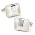 Silver Wrapped White Mother of Pearl Cufflinks by Cufflinks.com