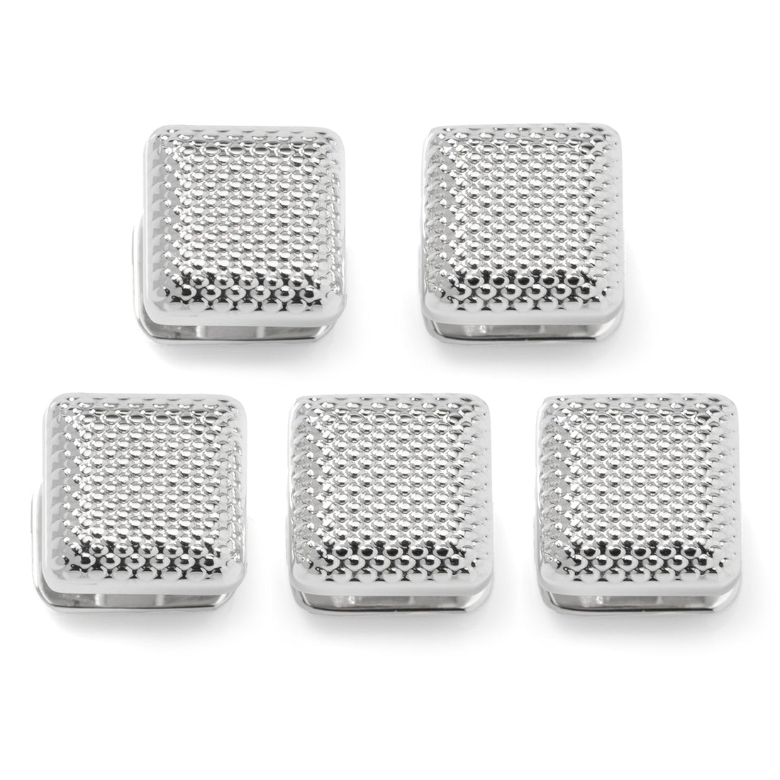 Silver Textured Square Studs by Cufflinks.com